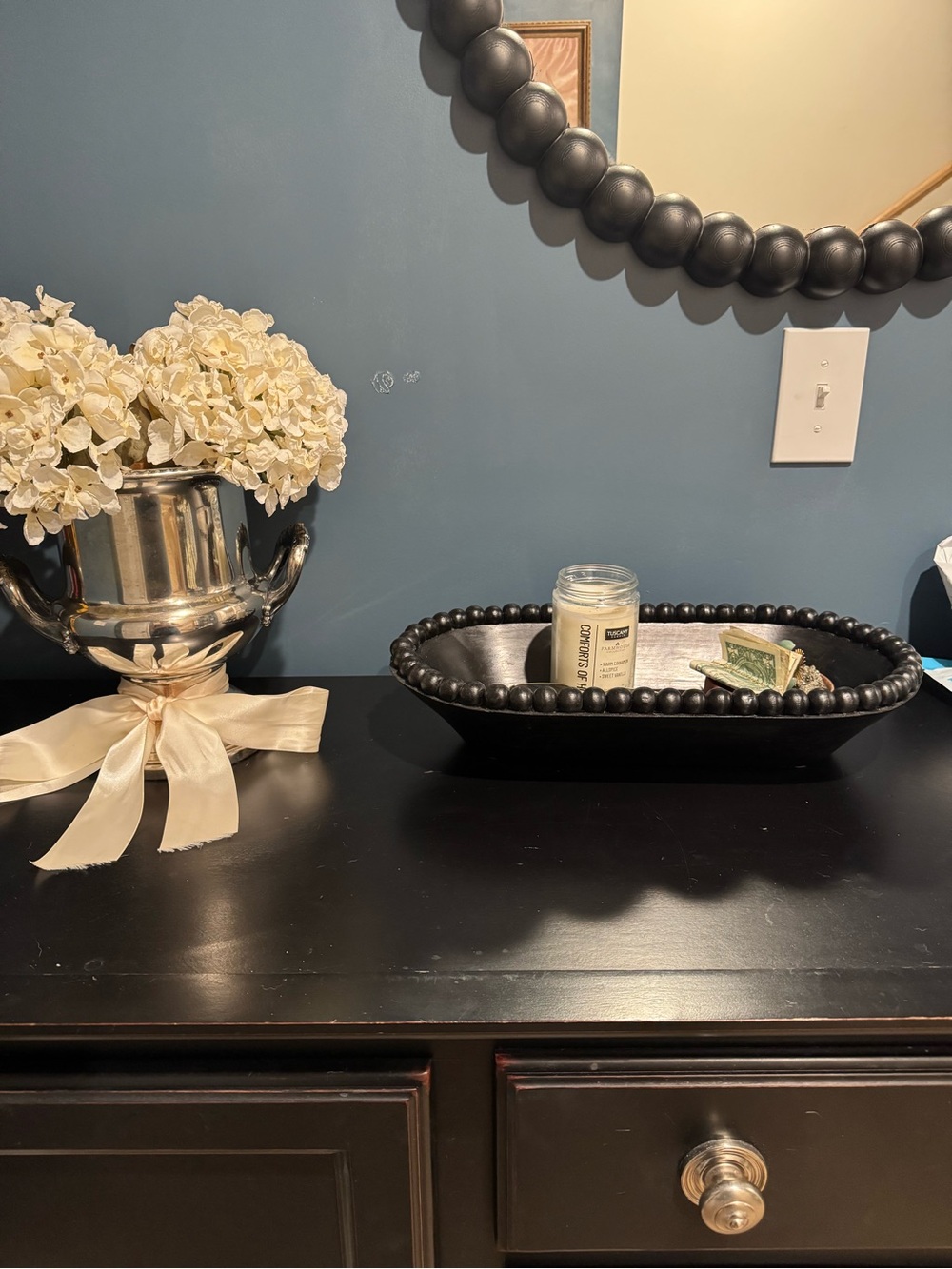 Kirkland Signature Black Beaded Oval Vanity Tray